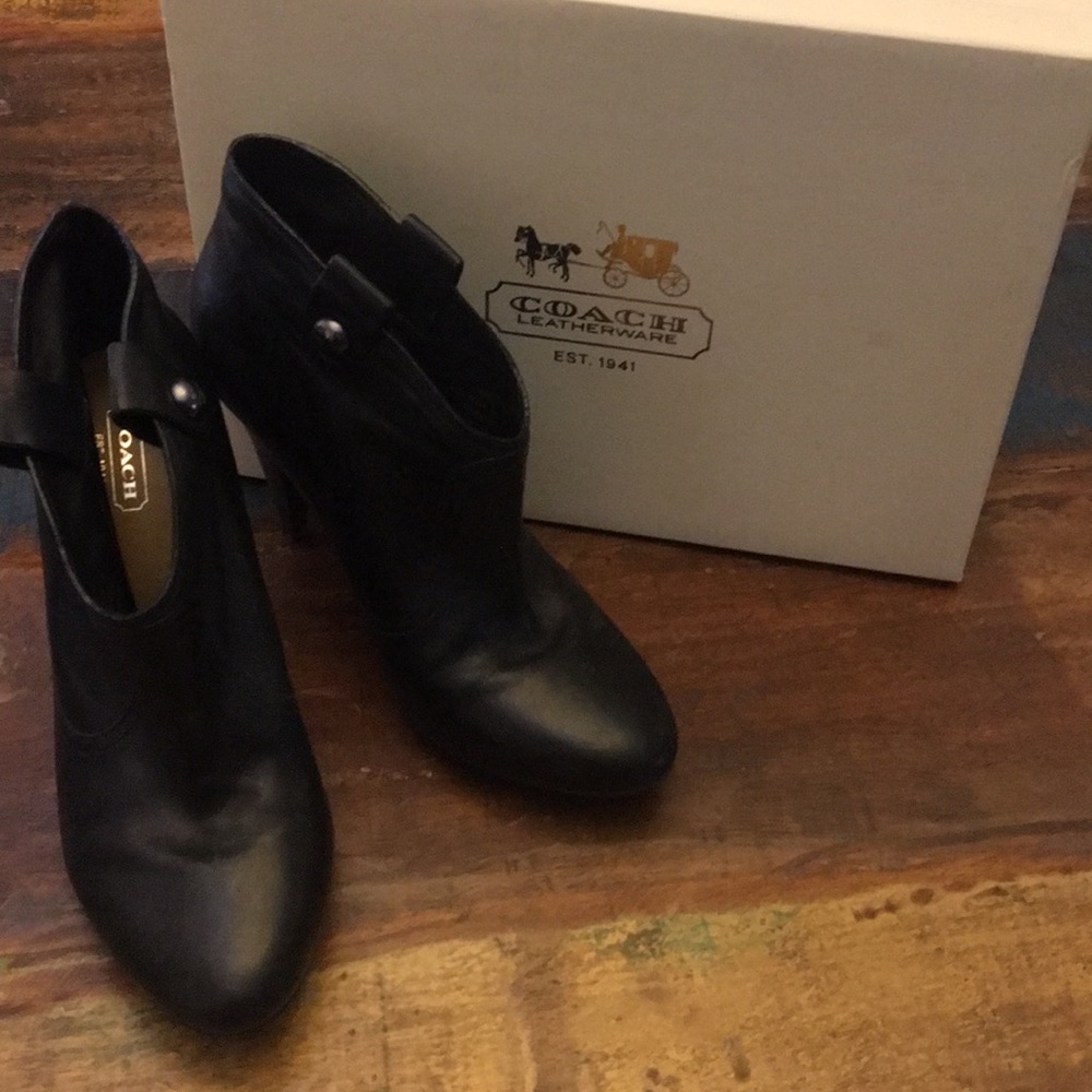 Coach black booties